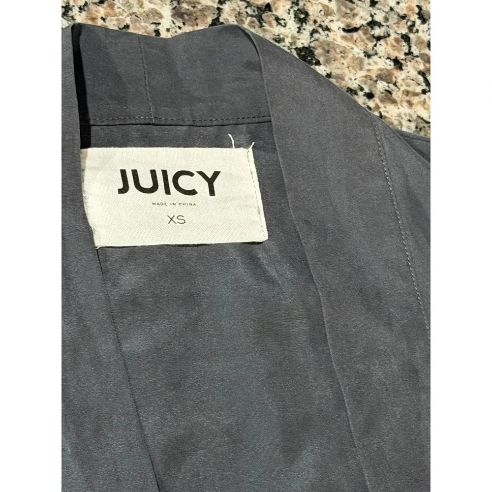 Juicy Couture Women XS Gray Modal‎ Blend Open Front Duster Cardigan Short Sleeve